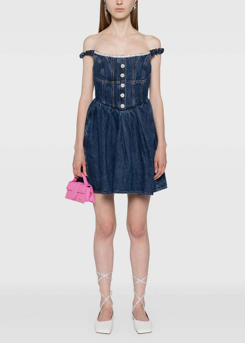 【送料&関税込】self-portrait Off-shoulder Mini Dress Red Off Shoulder Chiffon Mini Dress – self-portrait
