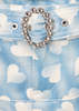 ALESSANDRA RICH Gabardine Mini Skirt - Blue Heart Print - Thumbnail 3