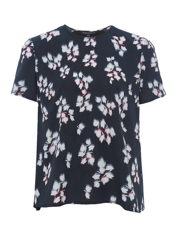 French Connection Eva Pleat Back Top in Blue French Connection Eva Pleat Back Top in Blue