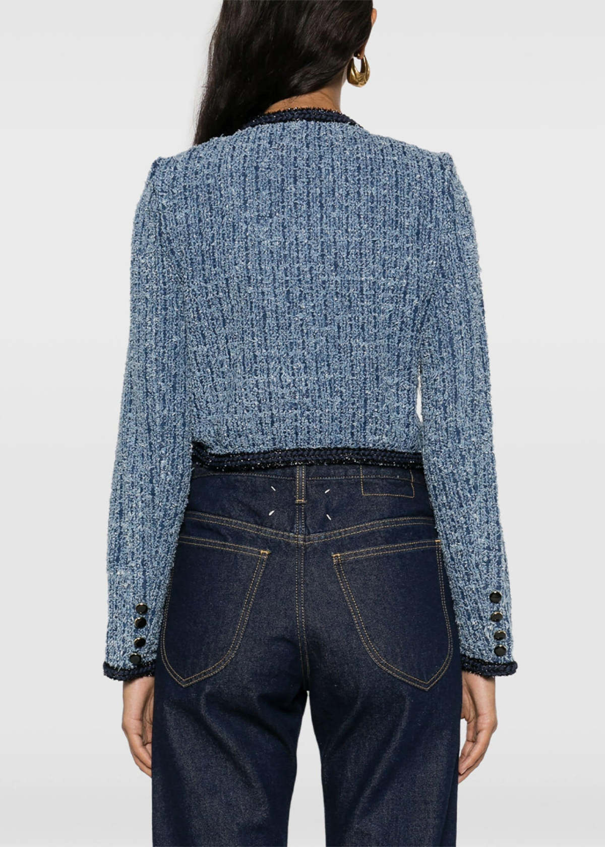 Self-Portrait｜DENIM JACKETS (TEXTURED DENIM JACKET (PF2 Self-Portrait Textured Denim Jacket | Saks Fifth Avenue