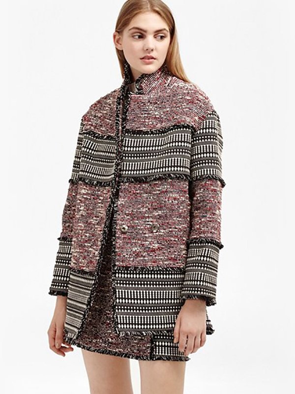 French Connection Pixel Mix Coat French Connection Pixel Mix Coat