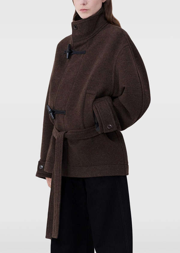 Lemaire Short Bathrobe Duffle Coat - Brown Chine | Garmentory