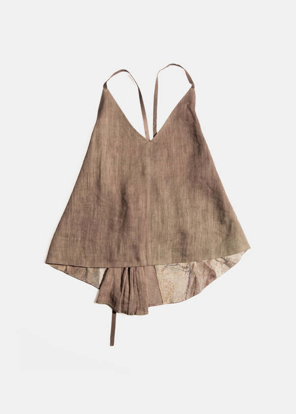 V Neck Lace Top Brown