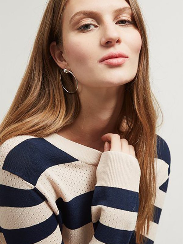 Great Plains Ronnie Stripe Knit in Navy & Cream Great Plains Ronnie Stripe Knit in Navy & Cream