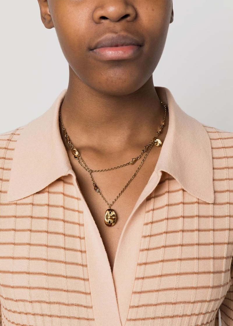 SALE ★関税込★ LEMAIRE Estampe ゴールドカラー ネックレス Estampe embellished necklace in gold - Lemaire | Mytheresa
