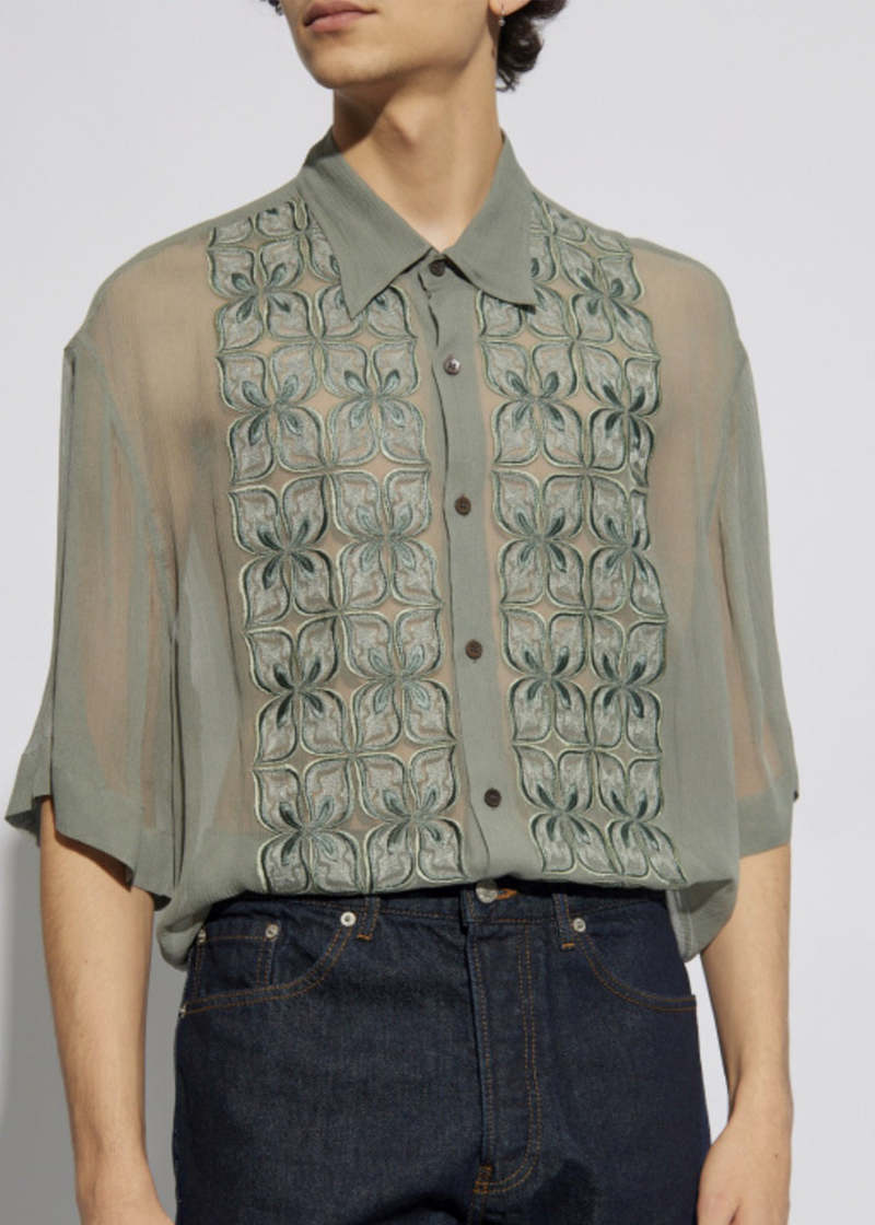 Dries Van Noten Embroidered Shirts - Green | Garmentory