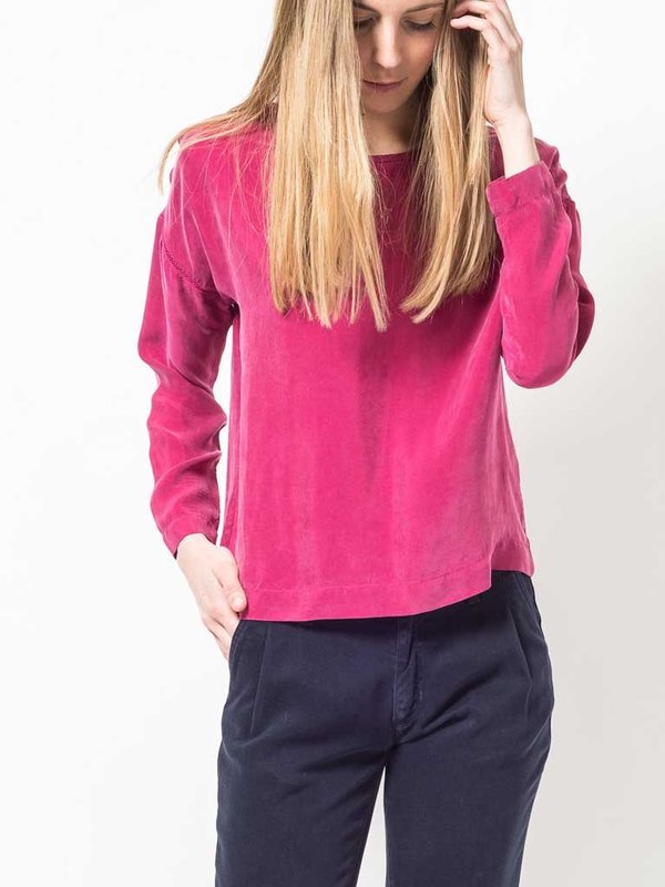 Indi & Cold Cupro Top in Raspberry Indi & Cold Cupro Top in Raspberry
