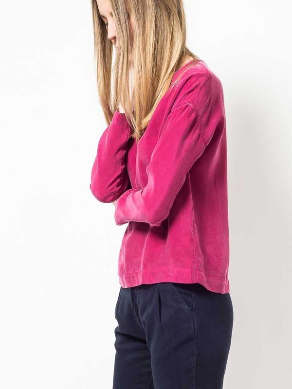 Indi & Cold Cupro Top in Raspberry Indi & Cold Cupro Top in Raspberry