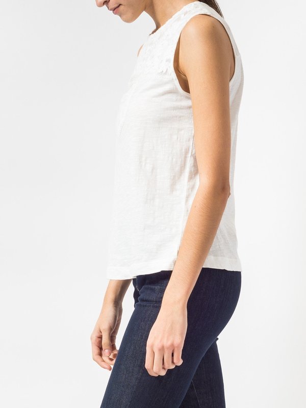 Indi & Cold Embroidered Sleeveless Top in White Indi & Cold Embroidered Sleeveless Top in White
