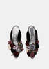 Elena Dawson Grey Velvet Flower Mules - Grey - Thumbnail 5