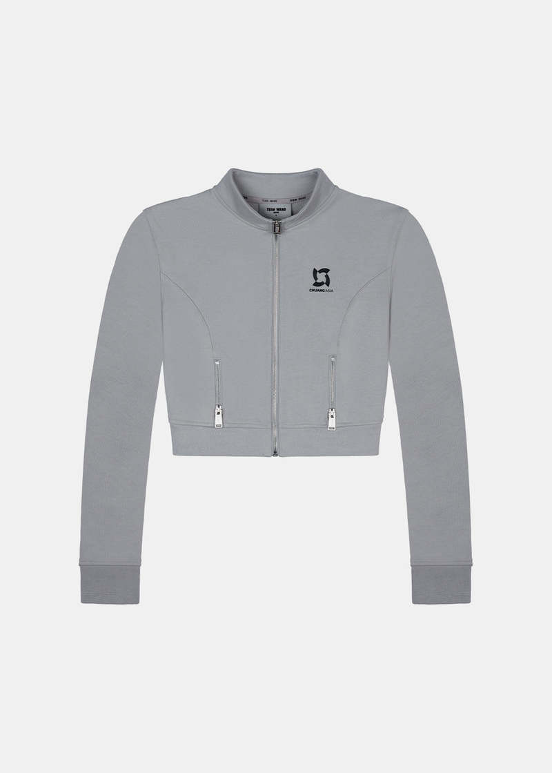 Team Wang Grey Zip up Cropped Jacket - Grey