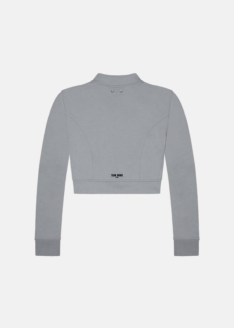 Team Wang Grey Zip up Cropped Jacket - Grey