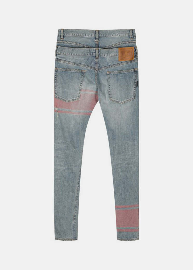Mastermind World Indigo Stripe Detail Skinny Jeans - INDIGO