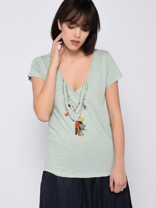 Leon & Harper Tonton Mantra T-Shirt - Aqua Leon & Harper Tonton Mantra T-Shirt - Aqua