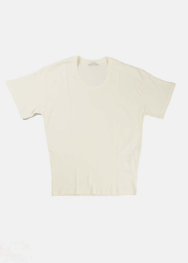 Lemaire Light Cream Rib T Shirt - Light Cream