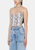 ALESSANDRA RICH Light Grey Python Print Bustier - LIGHT GREY - Thumbnail 3