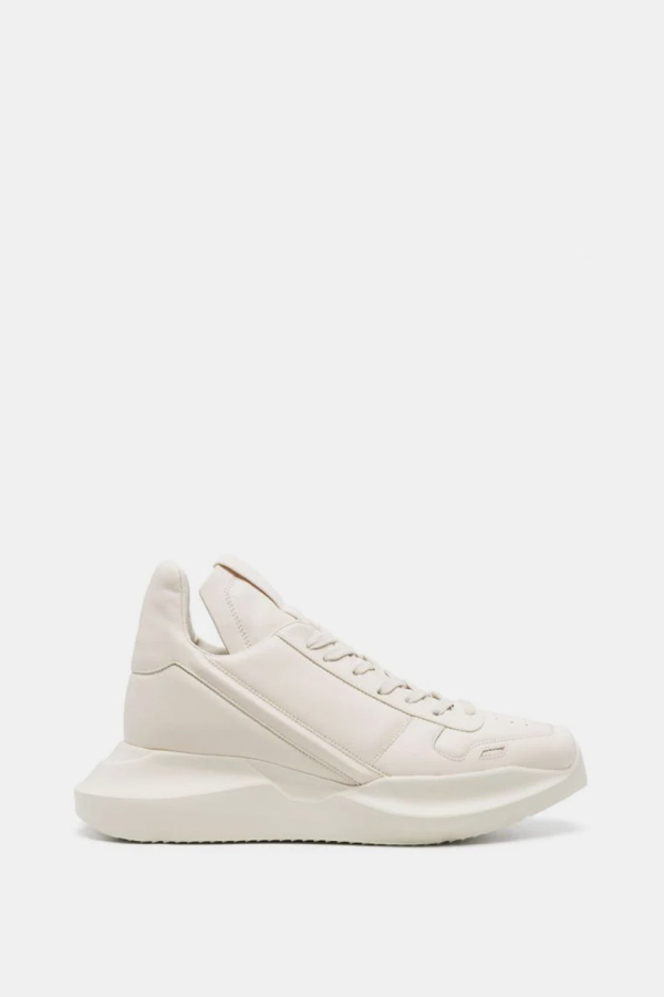 Rick Owens Geth Runner Leather Sneakers - Milk