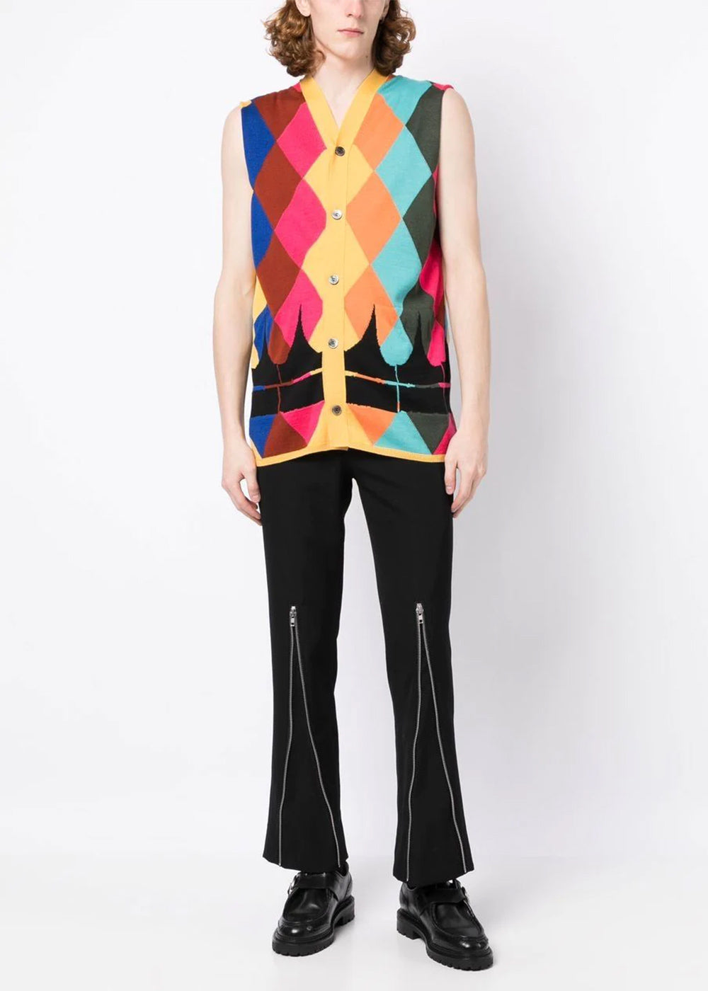 Multicolor-Argyle-Sleeveless-