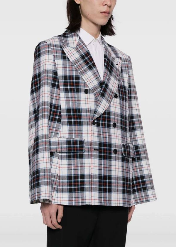 comme des garons homme plus Check Pattern Wool Blazer - Multicolor