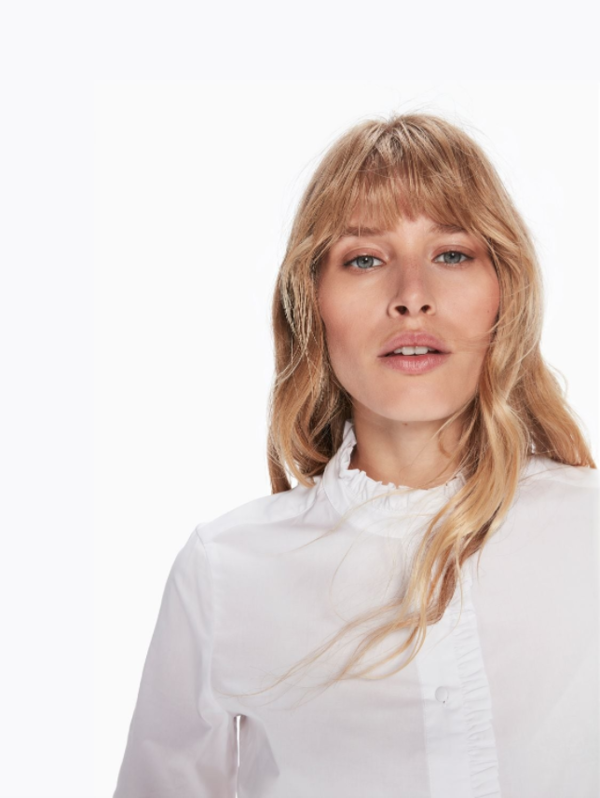 Maison Scotch Ruffle Shirt in White Maison Scotch Ruffle Shirt in White