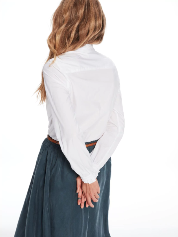 Maison Scotch Ruffle Shirt in White Maison Scotch Ruffle Shirt in White