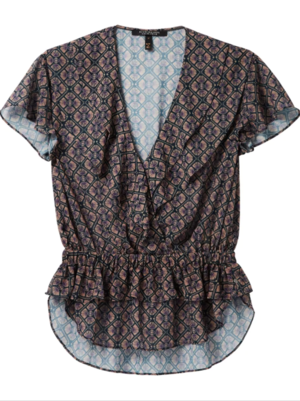 Maison Scotch Voile Ruffle Sheer Top Maison Scotch Voile Ruffle Sheer Top