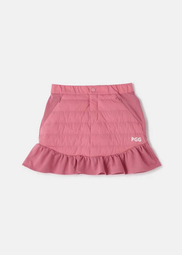 PGG Amossa x Nylon Mechanical Stretch Taffeta Skirt - Pink