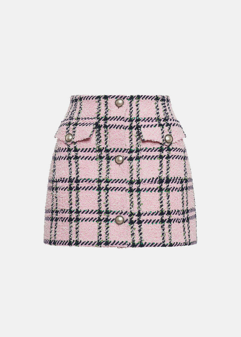 スカート ALESSANDRA RICH Pink Tweed Mini Skirt Alessandra Rich Sequin Midi Skirt in Pink | FWRD