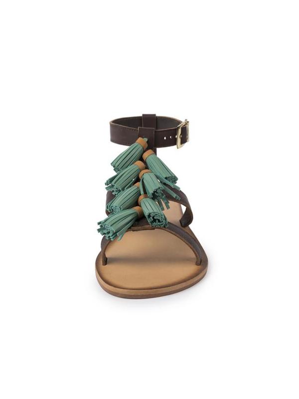 Nice Things Tassel Sandals in Green Nice Things Tassel Sandals in Green