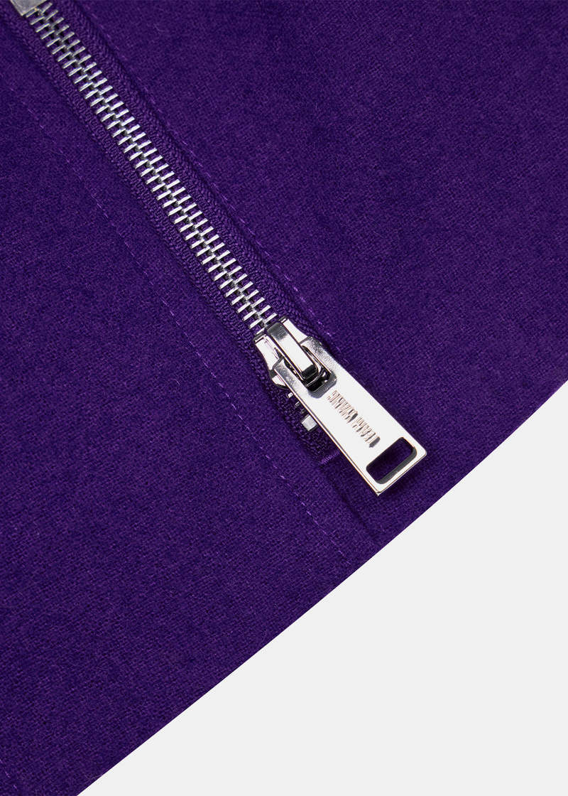 Team Wang Flat-Collar Zip-Up Cropped Jacket - Purple