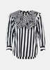 comme des garçons homme plus Ruffled Striped Shirt - White/Black  - Thumbnail 1