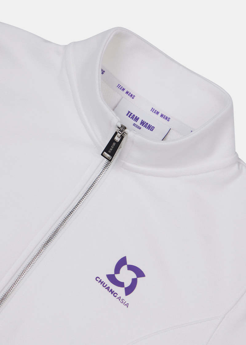 Team Wang Zip-up Cropped Jacket - White Team Wang Zip-up Cropped Jacket - White