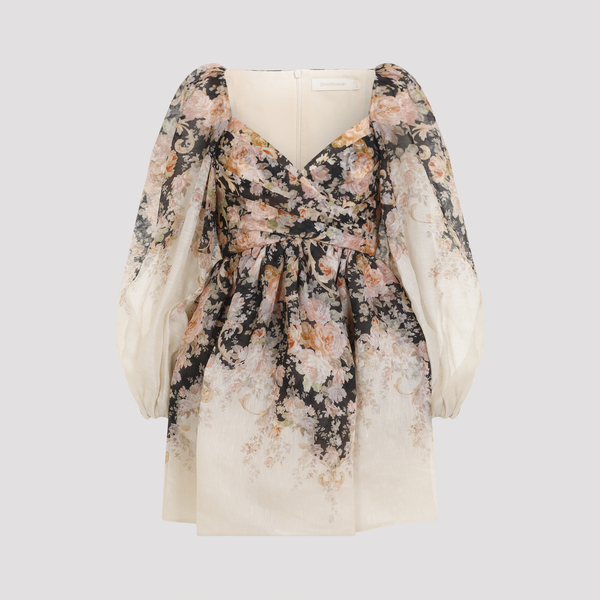Zimmermann Illustration Draped Mini Dress - Multicolour