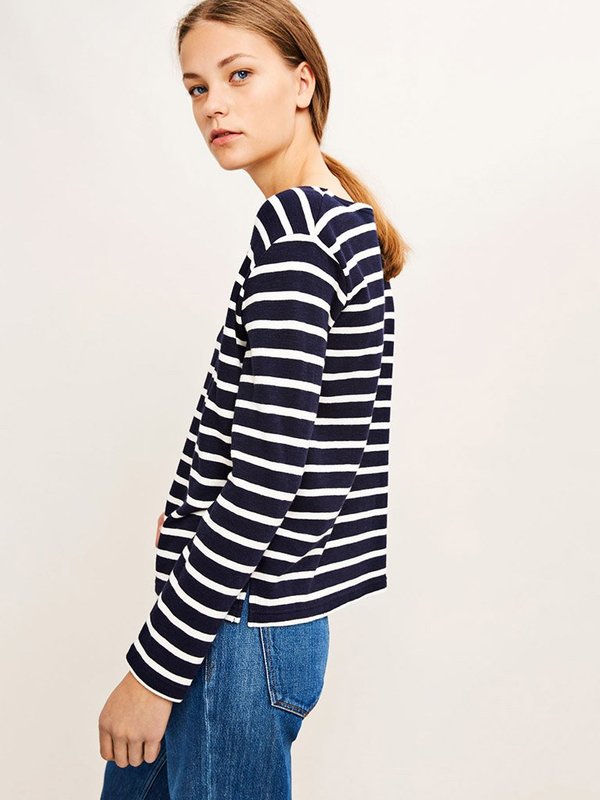 Samsoe & Samsoe Damas Stripe Top - Breton Blue Samsoe & Samsoe Damas Stripe Top - Breton Blue