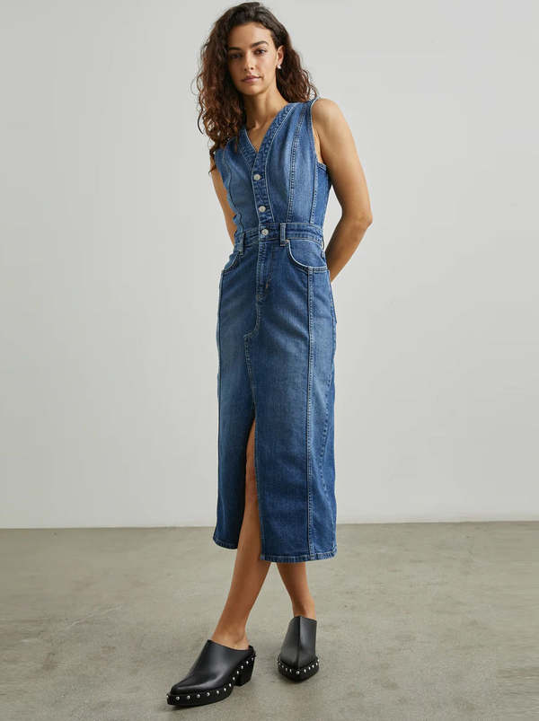 white christmas dresses Ramy Brook Katalina Denim Mini Dress - Medium Wash main image 1