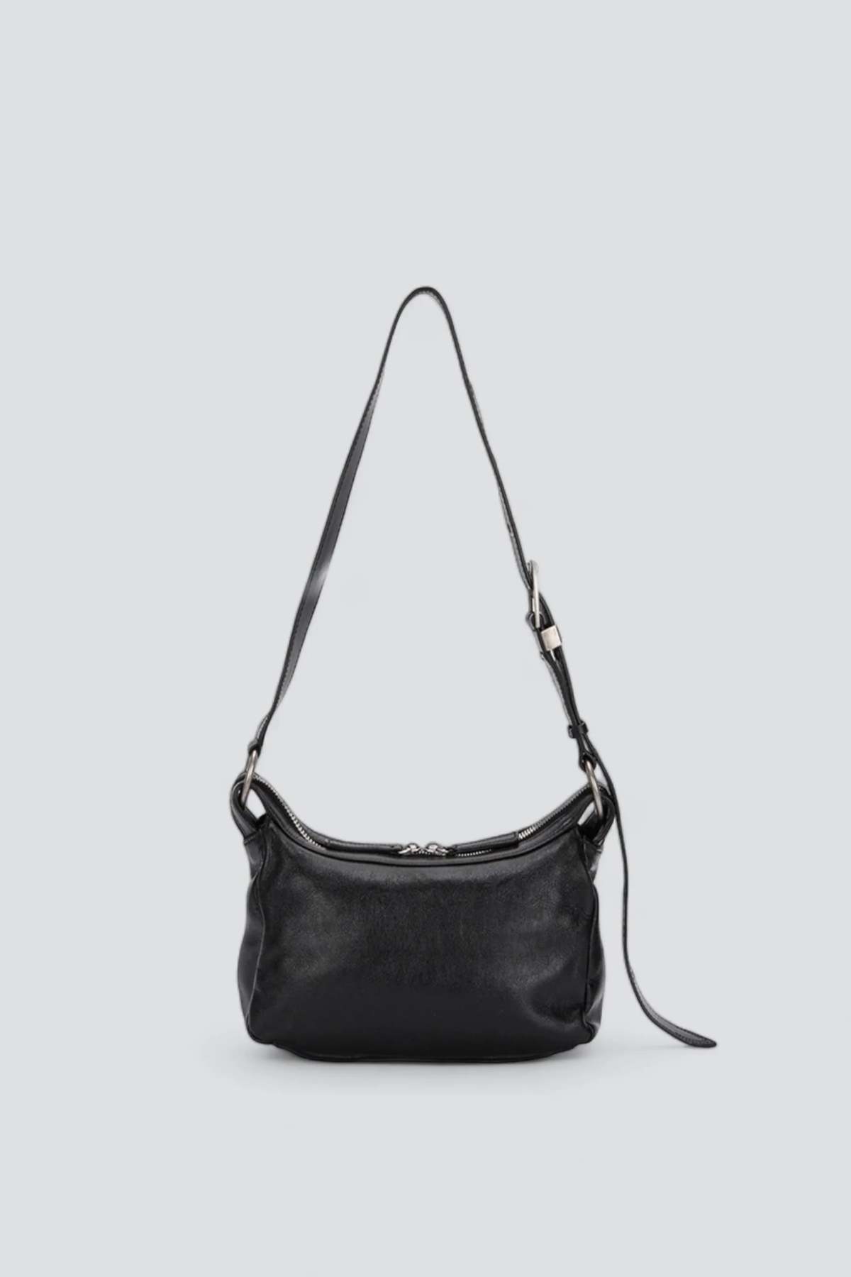 ★MARGE SHERWOOD★ HOBO MINI STRAP black crinkle 880983864 MARGE SHERWOOD Hobo Mini + Strap - Black Crinkle #onionbkk