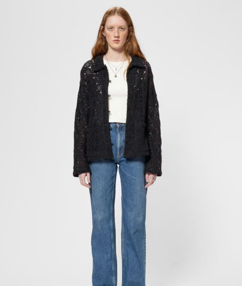Nudie Jeans Anita Crochet Cardigan - Black Nudie Jeans Anita Crochet Cardigan - Black