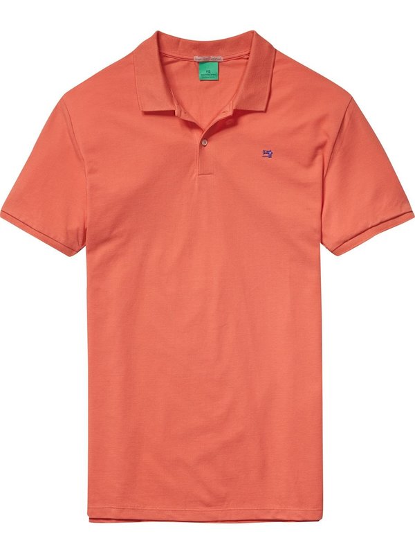 Scotch & Soda Classic Polo Shirt in Tangerine Scotch & Soda Classic Polo Shirt in Tangerine
