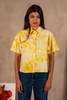 DUSHYANT. Hand Dyed The Michelle Short Sleeve Shirt - Yellow/White - Thumbnail 2