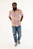 DUSHYANT. The Sheril Light Pink/Yellow/White La Brea Short Sleeve Shirt - Floral Print - Thumbnail 5
