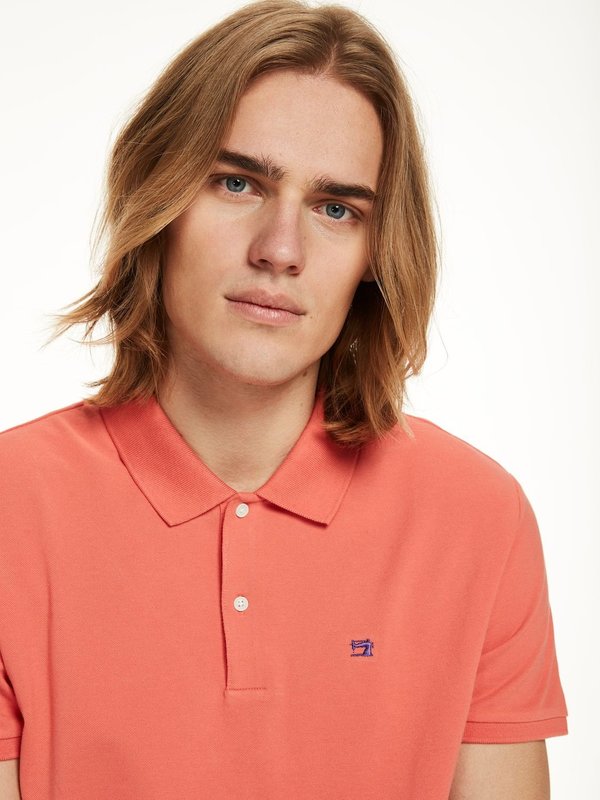 Scotch & Soda Classic Polo Shirt in Tangerine Scotch & Soda Classic Polo Shirt in Tangerine