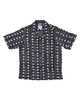 DUSHYANT. Hand Block Printed 'The Don' Camp Collar Shirt - Black Triangles Art Print - Thumbnail 1