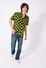 Hand Block Printed The Sufi Short Sleeve Shirt - Green/Turmeric Checks - Thumbnail 3