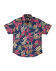 DUSHYANT. Hand Printed The Prat Short Sleeve Shirt - Royal Blue Floral Print - Thumbnail 1