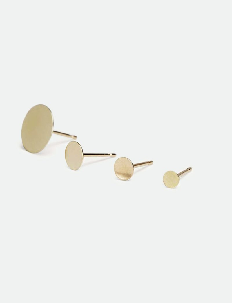Kathleen Whitaker Sequin 4mm Stud - 14K Gold