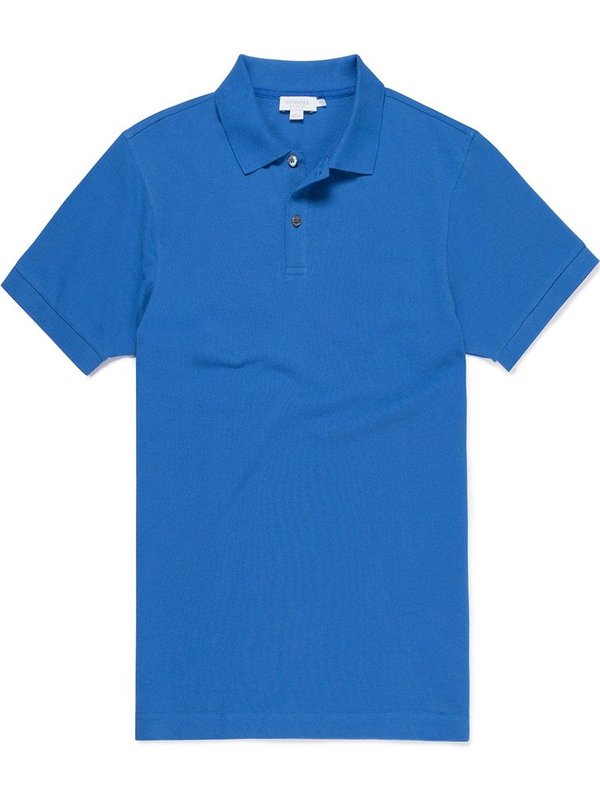 Sunspel Pique Polo in Klein Blue Sunspel Pique Polo in Klein Blue
