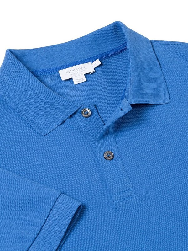 Sunspel Pique Polo in Klein Blue Sunspel Pique Polo in Klein Blue