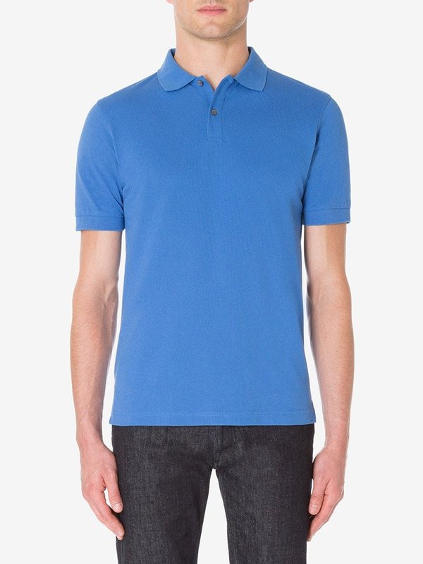 Sunspel Pique Polo in Klein Blue Sunspel Pique Polo in Klein Blue