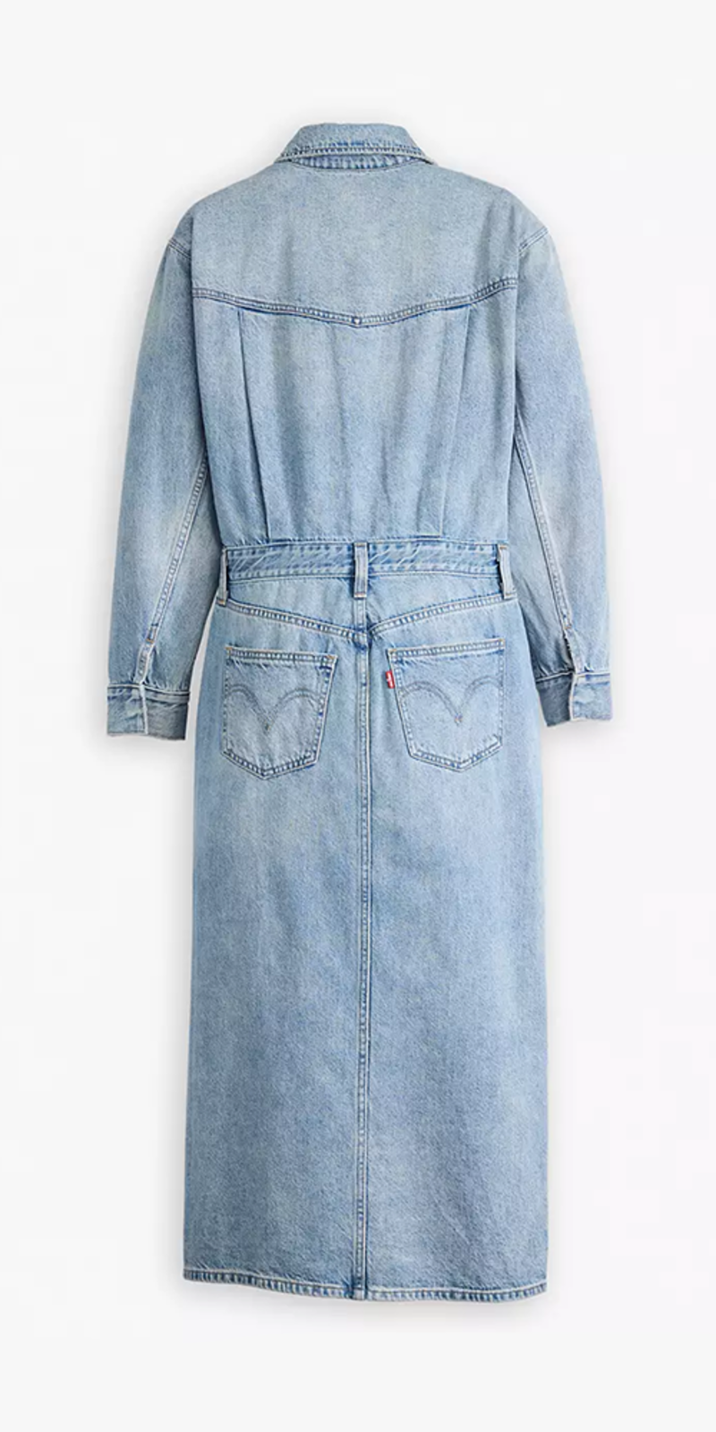 Denim blue midi shirt dress