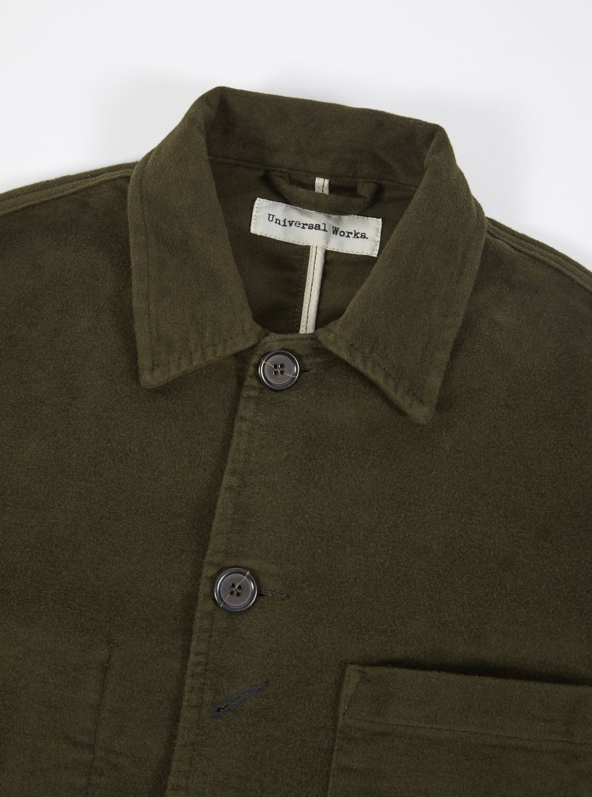 Universal Works Bakers Jacket Olive Moleskin Garmentory